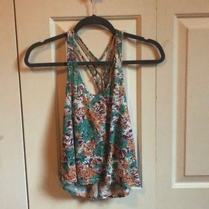 Flowered open back top